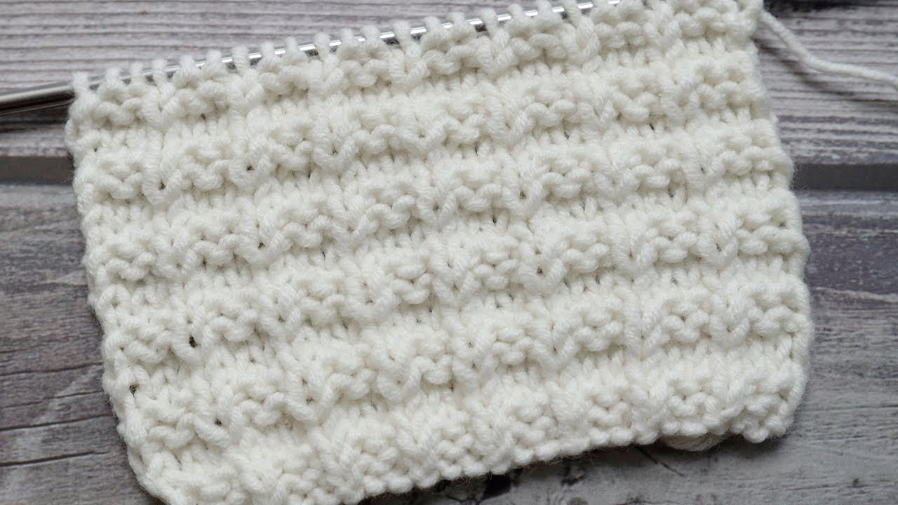 棒针编织|上下针波浪花样|KNIT STITCH PATTERNS FOR BEGINNING KNITTERS - YouTube