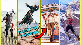 One Minute of Advanced High Skill Parkour From Every Assassin's Creed Game (2007-2021)