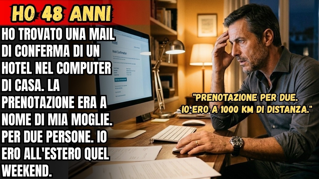 Quella sera di novembre, mentre controllavo le bollette, ho trovato una mail che non era indirizzata a me: una prenotazione per due all'Hotel Terme di Saturnia nel weekend in cui ero a Monaco. Mia...