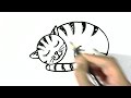 How to draw Sleeping Cat- in easy steps for children. beginners