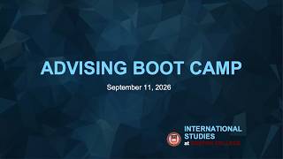 IS Advising Boot Camp 2026