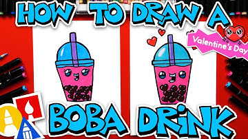 How To Draw A Boba Drink For Valentine