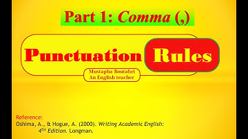 The Mastery of Punctuation Rules - (Comma - Part 1)