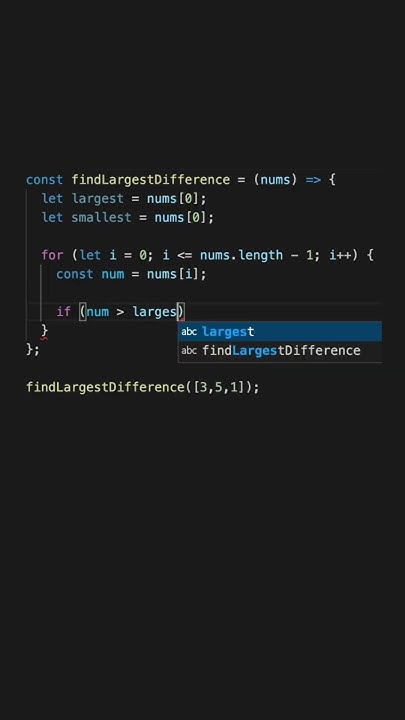 JavaScript: How to find the largest difference between two numbers in ... image.