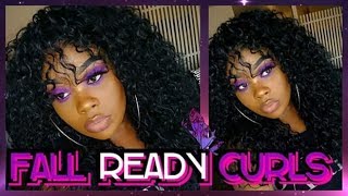 CURLY QUICK WEAVE WITH BANGS FT. ORGANIQUE MAUI CURLS