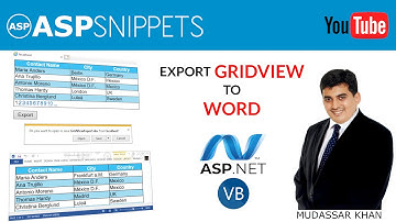 Export GridView data to Word document in ASP.Net using VB.Net
