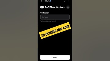 DeFi Risks: Key Insights Blum Video Code | Blum New video Code  risks | 30 october blum video#shorts