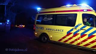 Monteur in brand bij woning Tom Coronel Eemnes 12-04-2018