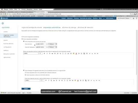 Configurando respuestas automáticas en Office 365