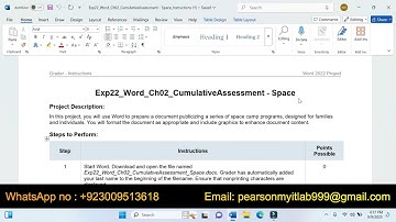 Exp22 Word Ch02 Cumulative Assessment  Space |  word chapter 2  space
