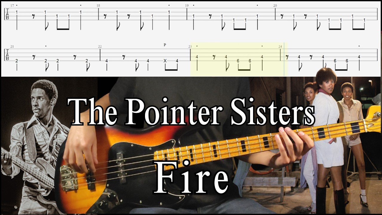 Fire - The Pointer Sisters (Bass Cover with Tab & Backing Track)