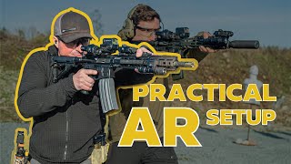 Army Ranger shows his rifle setups