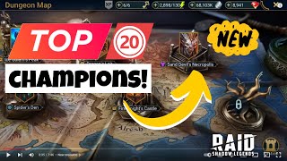 TOP 20 Champions for the NEW Sand Devil Dungeon!  Raid: Shadow Legends