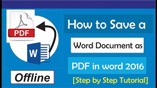 How to Save a Word Document as a Pdf in Word 2016