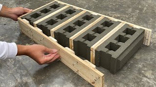 Cement brick molding project - Molding 5-in-1 bricks from a wooden and cement mold is super easy