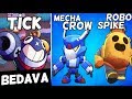 BEDAVA Yeni Karakter TİCK ! MECHA CROW ve ROBO SPİKE!  Brawl Stars Güncelleme