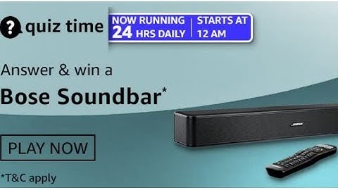 Amazon Quiz Answers Today | Win Bose Solo 5 TV Soundbar Sound System | 4 March 2021 |