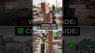 Wrong vs Right Brickwork 😱 | Plumb Bob Trick Every Mason Must Know!