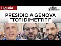 Genova, presidio per chiedere le dimissioni di Toti: "Sistema predatorio che ha bloccato la Liguria"