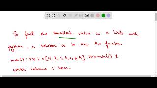 'What is the correct way to get minimum value from a List in Python? give an example'