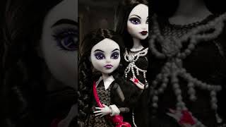" New Stunning Morticia & Wednesday  Skullector Addams Family Collector Dolls "Big Fan Come See 💃♥️🎼