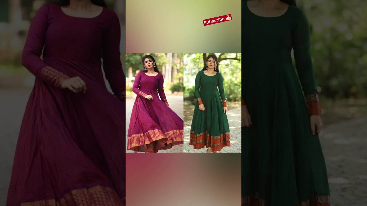 Convert Old Saree Into Long Anarkali Dress