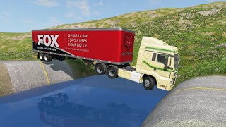 Truck Cars Vs Giant Pit Deep Water Potholes - BeamNG.Drive - Beamng 4 Crash