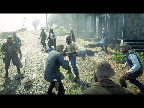 Arthur beats up the entire town of Van Horn