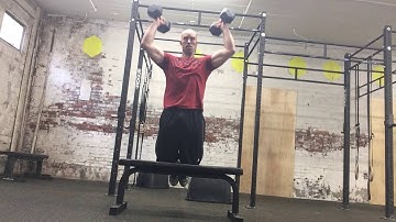 TonyGentilcore.com Tall Kneeling DB Overhead Press - off Bench