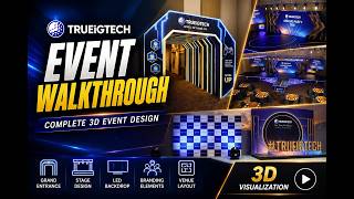 TrueiGTech Event Walkthrough | Corporate Event Stage & Venue Design | 3D Visualization - Nikhil Teli