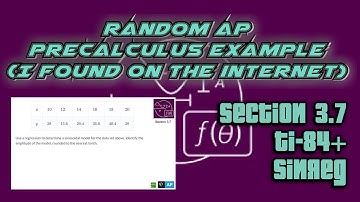 AP Precalculus Section 3.7 Example: TI-84+ Calculator to Write a Sinusoidal Equation (SinReg) #1