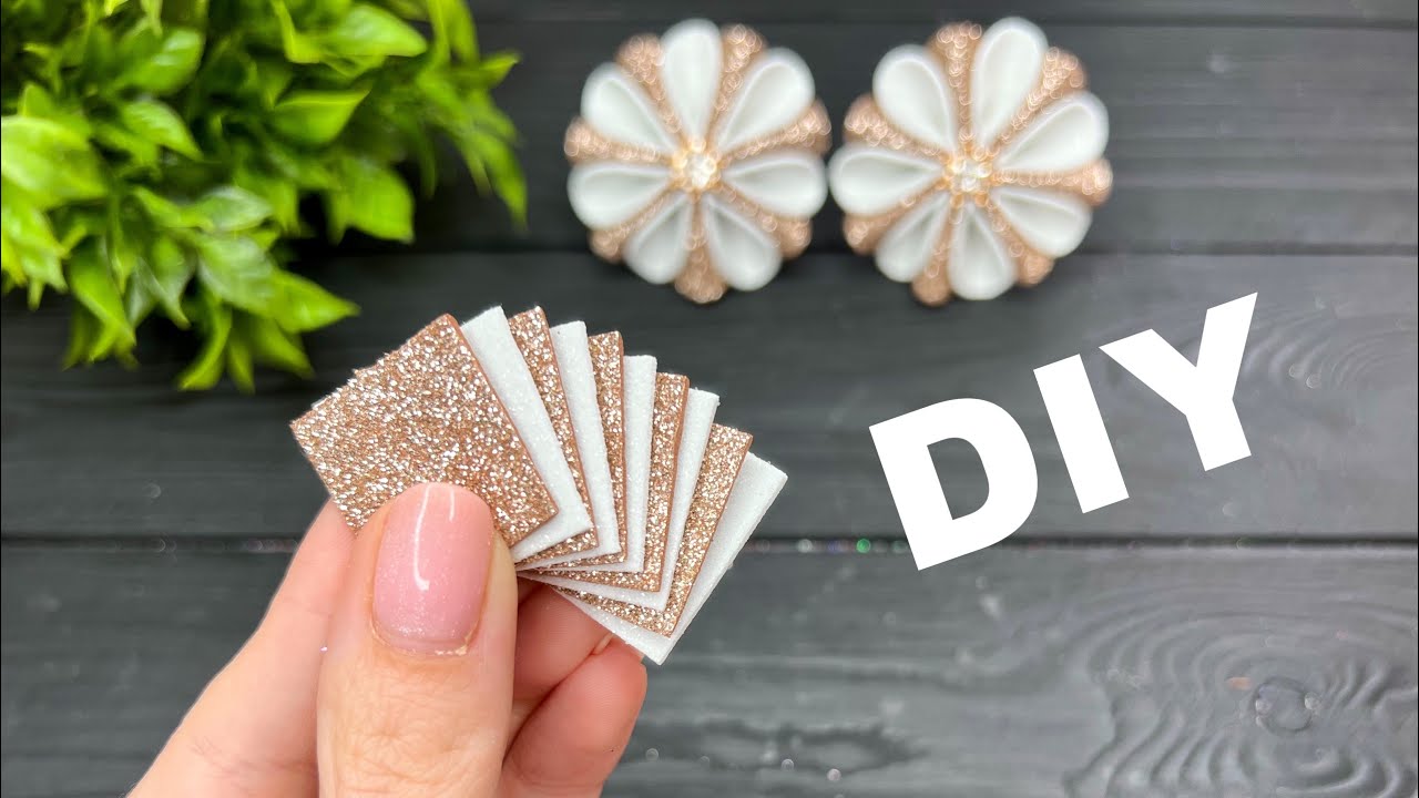 🏵Цветы из глиттерного фоамирана 🏵 Flores de fomi