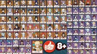 All 100 Characters Max Level   Talents 8-8-8 | Genshin Impact