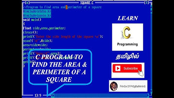 C PROGRAM TO FIND AREA AND PERIMETER OF A SQUARE