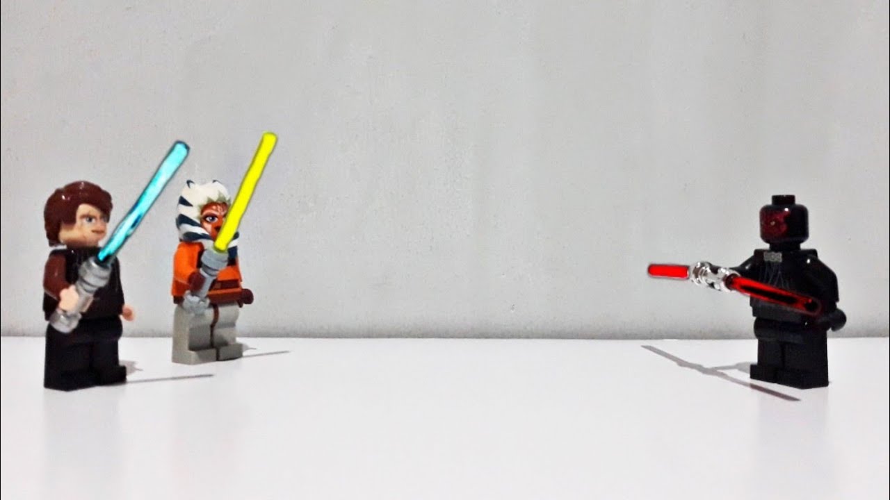 LEGO Anakin and Ahsoka vs Darth maul [unanimated] - YouTube