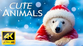 Baby Animals 4K ~Funny Wild Cute Animals With Relaxing Music to Insomnia Relief