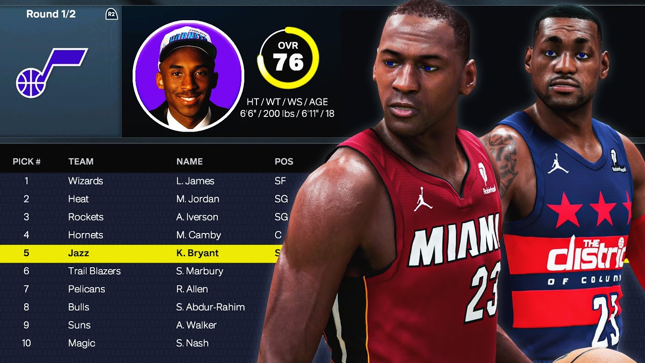 Я включил Майкла Джексона и Леброна в драфт Коби 1996 года