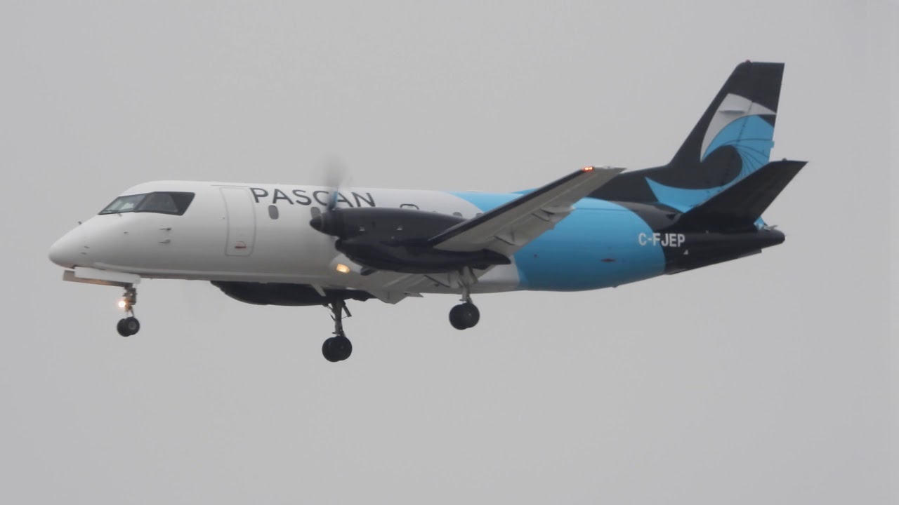 Pascan Aviation Saab 340 C-FJEP Landing Runway 24 CYQB