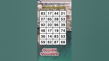 Find 3 pairs of identical numbers/HOW OLD IS YOUR BRAIN? /Dementia Prevention Quizzes/Tests.No.868