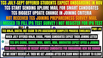TCS BIG CHANGE IN JOINING CRITERIA, IPA REGISTER, JOINING SURVEY, OFFER TO JOINING PROCESS TIMELINES