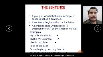 Class-4th (The English Channel) Ch-1 (The Raindrops) Grammar Part