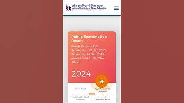 Nios 10th clss oct-nov 2024 has been declared#nios result