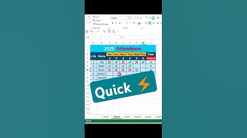 Quick⚡ Excel Attendance Tutorial #exceltips #ytshorts #shorts
