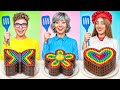 Me vs Grandma vs Chef Cooking Challenge! Easy Secret Cake Decorating by YUMMY JELLY