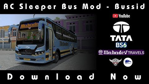 Realistic TATA BS6 Mahadev Travels | AC Sleeper Bus Mod for BUSSID 🔥 Download Now 