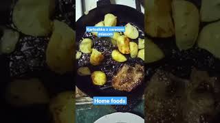  shorts food blogger Едим дома Жареная картошка на сковороде гриль