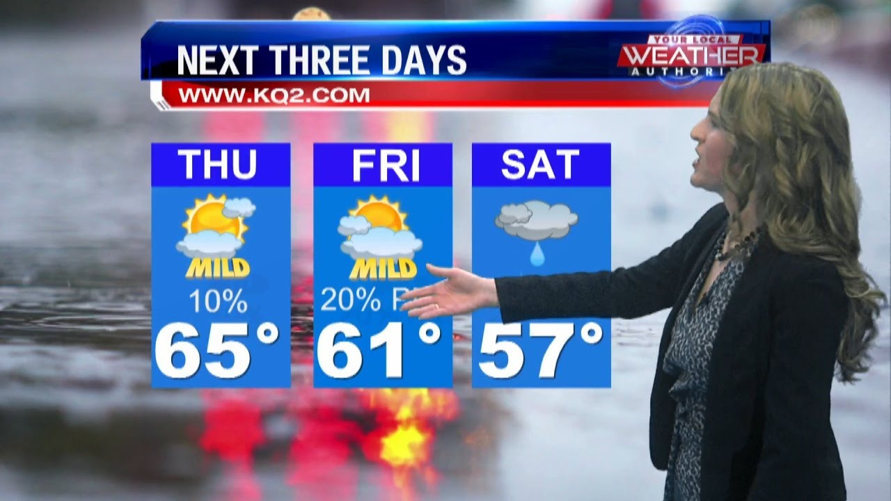 Staying warm for Thursday; Rain chances increase this weekend - YouTube