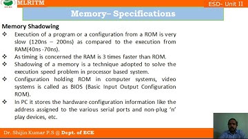 ESD UNIT 2 LECTURE 7_Memory Specifications