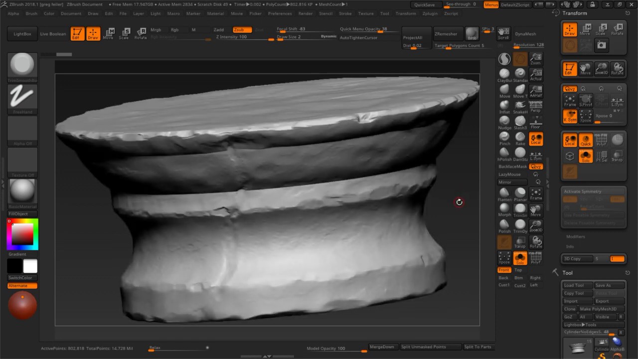 rounded edges zbrush