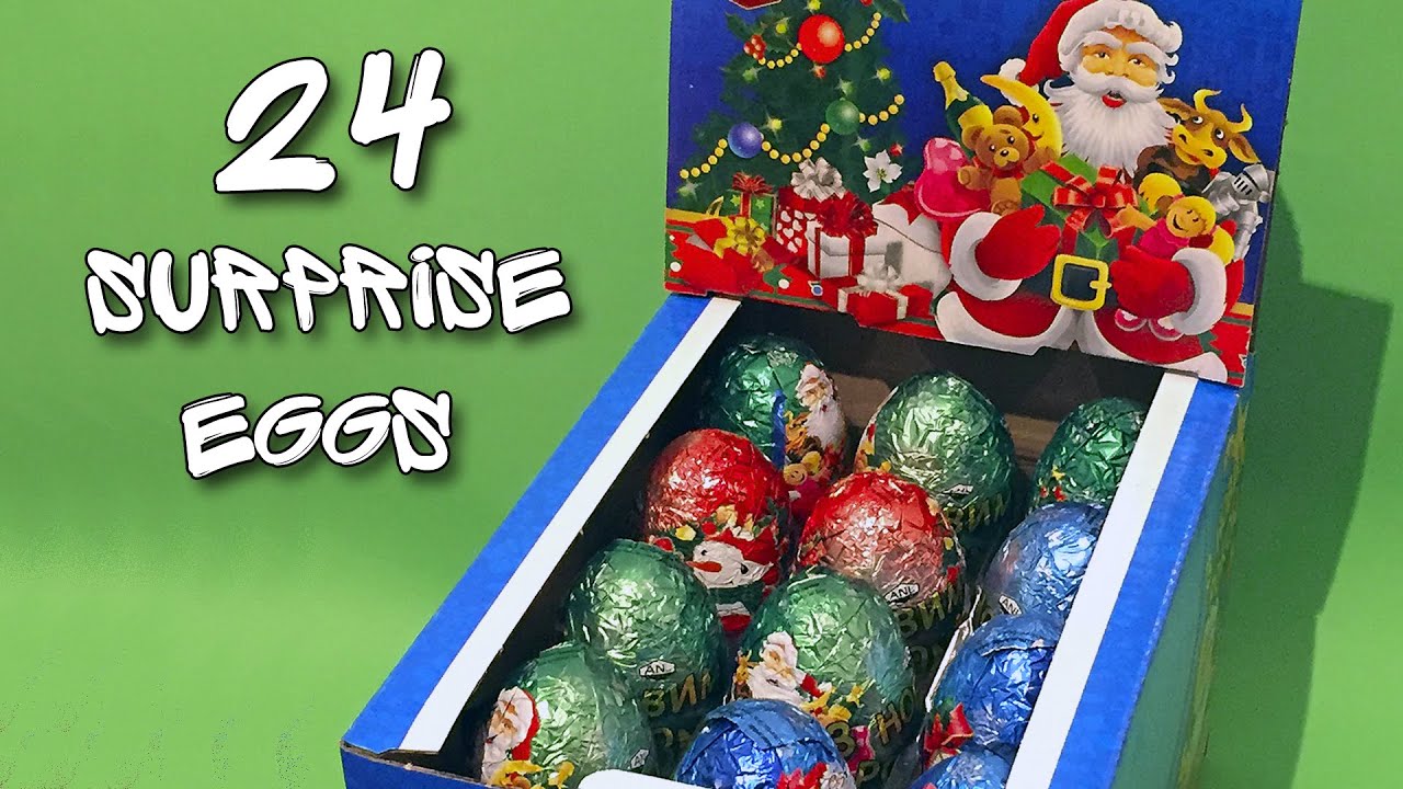 24 Surprise Eggs Kinder Surprise unboxing illegal (chocolate eggs) on